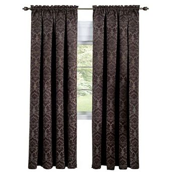 Kate Aurora Royal Living 2 pc Rod Pocket Damask Design 95 Percent Blackout Curtain Panels
