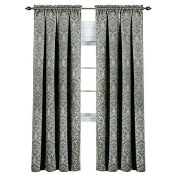 Kate Aurora Royal Living 2 pc Rod Pocket Damask Design 95 Percent Blackout Curtain Panels