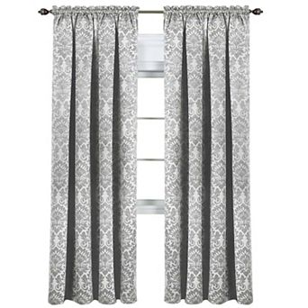Kate Aurora Royal Living 2 pc Rod Pocket Damask Design 95 Percent Blackout Curtain Panels