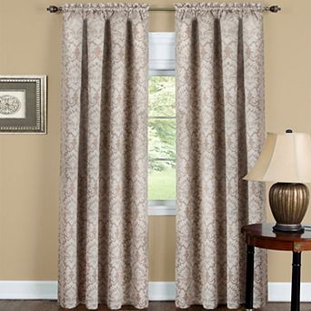 Kate Aurora Royal Living 2 pc Rod Pocket Damask Design 95 Percent Blackout Curtain Panels