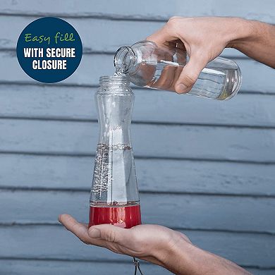 Mekkapro Outdoor Hummingbird Feeder Made From Glass, Hanging 5 Nectar Feeding Stations, Bright Red