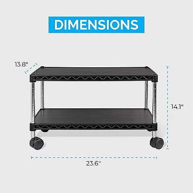Zbrands // Printer Stand Cart Mini, 15" X 10.6", Mobile Fax Stand With Swivel Wheels (mini)