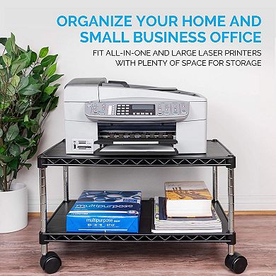 Zbrands // Printer Stand Cart Mini, 15" X 10.6", Mobile Fax Stand With Swivel Wheels (mini)