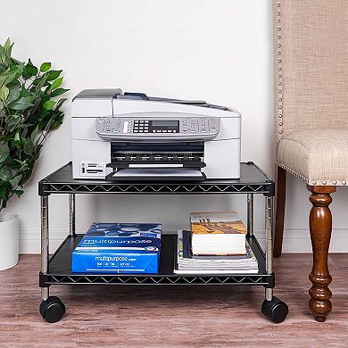 Zbrands // Printer Stand Cart Mini, 15" X 10.6", Mobile Fax Stand With Swivel Wheels (mini)