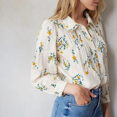 Women's LC Lauren Conrad Peter-Pan Collar Button Front Shirt