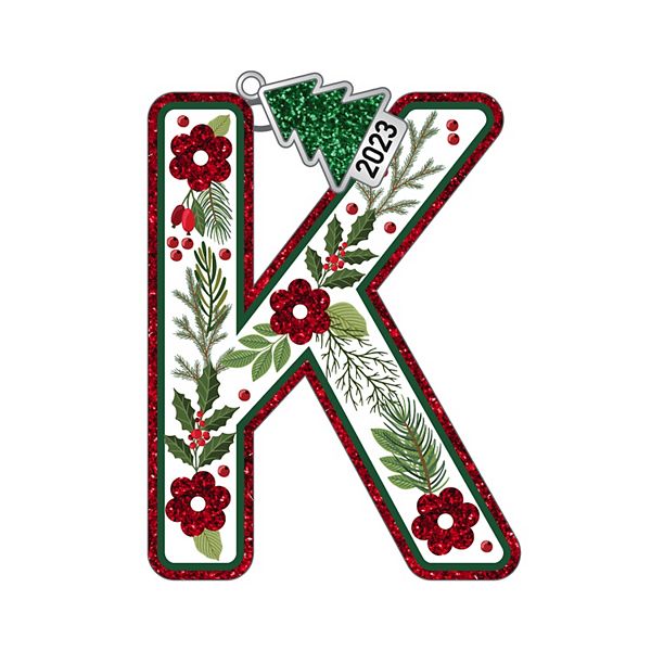 Ceramic Floral Monogram Ornament