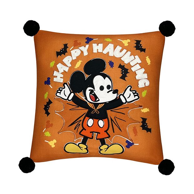 Disney Mickey and Friends Trick or Treat Halloween Orange Throw Pillow,  18x18, Multicolor