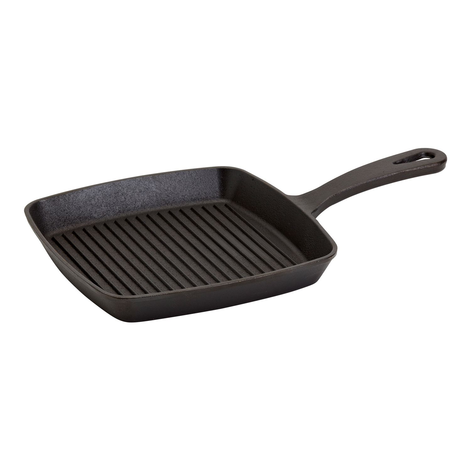 MegaChef 14 Inch Square Enamel Cast Iron Grill Pan in Red with