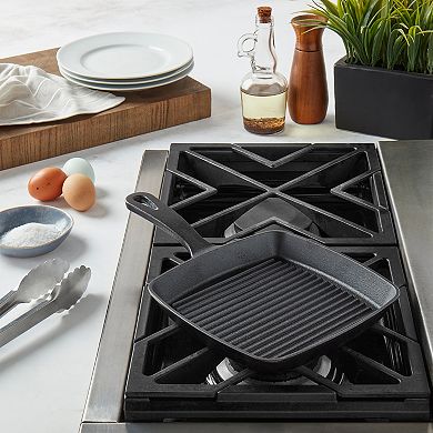 Smith & Clark Pre-Seasoned Ridged Cast-Iron Grill Pan