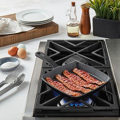 Smith & Clark Pre-Seasoned Ridged Cast-Iron Grill Pan