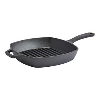 Smith & Clark Pre-Seasoned Cast-Iron Grill Pan with Assist Handle