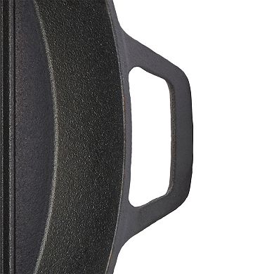 Smith & Clark Pre-Seasoned Cast-Iron Grill Pan with Assist Handle