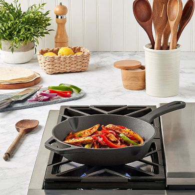 Smith & Clark Pre-Seasoned Easy Care Cast-Iron Frypan with Assist Handle