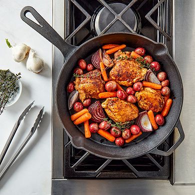 Smith & Clark Pre-Seasoned Easy Care Cast-Iron Frypan with Assist Handle