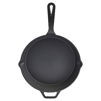 Smith & Clark Pre-Seasoned Ridged Cast-Iron Frypan with Assist Handle