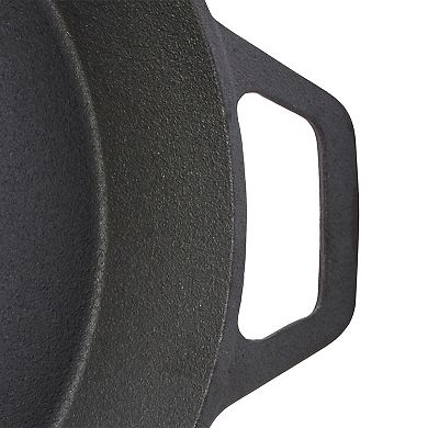 Smith & Clark Pre-Seasoned Ridged Cast-Iron Frypan with Assist Handle