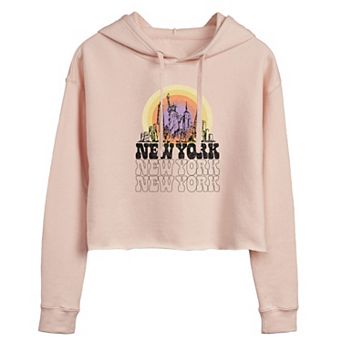 Juniors' New York Cropped Hoodie