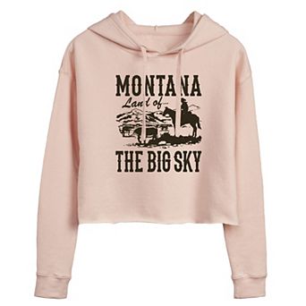 Juniors' Montana Cropped Graphic Hoodie