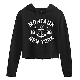 Juniors' New York Cropped Graphic Hoodie