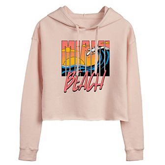 Juniors' Miami Beach Cropped Hoodie