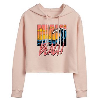 Juniors' Miami Beach Cropped Hoodie