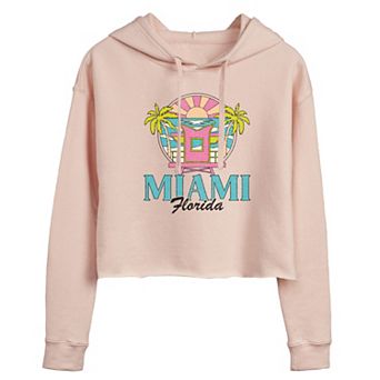 Juniors' Miami Beach Cropped Hoodie