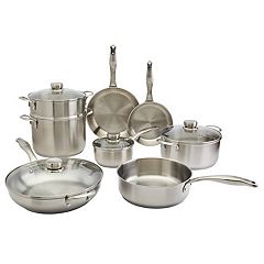 Emeril All Clad 12pc Stainless Steel Cookware Set + Bonus Grill