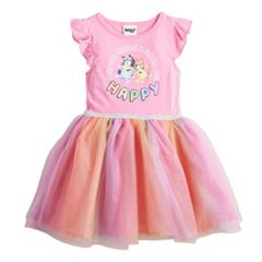 Bluey Bingo --With NAME-- 5 fifth 5th Birthday Tutu Outfit Fuchsia Party  Shirt