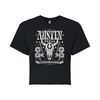 Juniors' Texas Cropped Graphic Tee