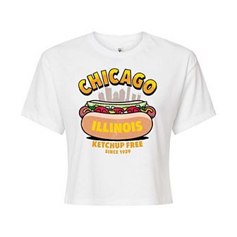 Juniors' Chicago Cropped Graphic Tees