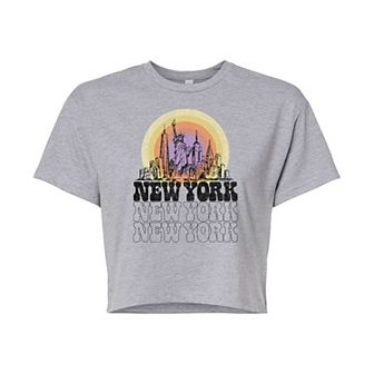 Juniors' New York Cropped Graphic Tee