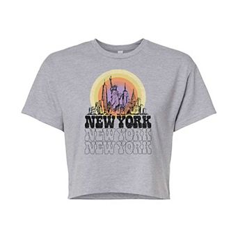 Juniors' New York Cropped Graphic Tee