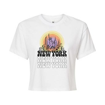 Juniors' New York Cropped Graphic Tee