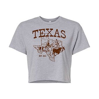Juniors' Texas Cropped Graphic Tee