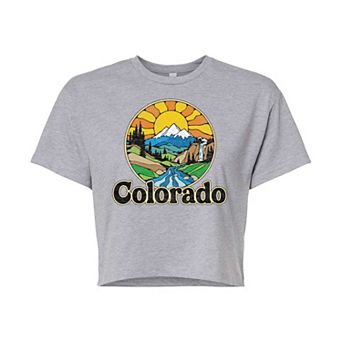 Juniors' Colorado Cropped Graphic Tee