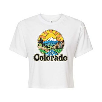 Juniors' Colorado Cropped Graphic Tee