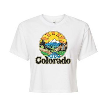 Juniors' Colorado Cropped Graphic Tee
