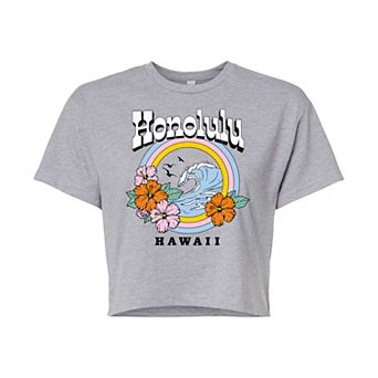 Juniors' Hawaii Cropped Graphic Tee