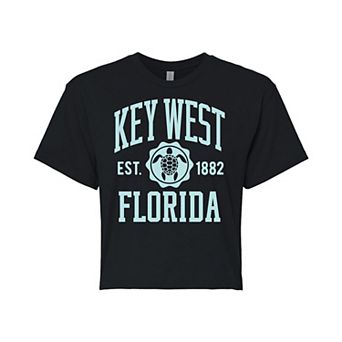 Juniors' Key West Cropped Graphic Tee