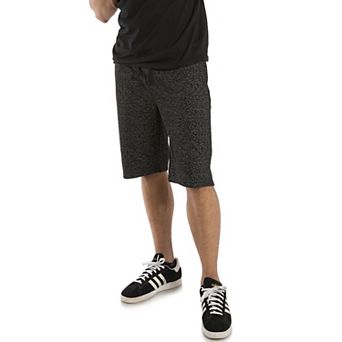 Vibes Men's Printed Fleece Shorts 13" Inseam With Elastic Rib Waist