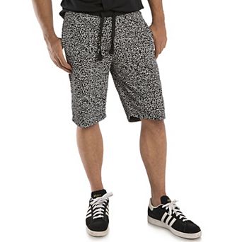 Vibes Men's Printed Fleece Shorts 13" Inseam With Elastic Rib Waist