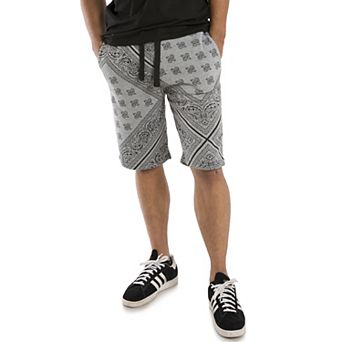 Vibes Men's Printed Fleece Shorts 13" Inseam With Elastic Rib Waist
