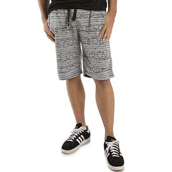 Vibes Men's Printed Fleece Shorts 13" Inseam With Elastic Rib Waist