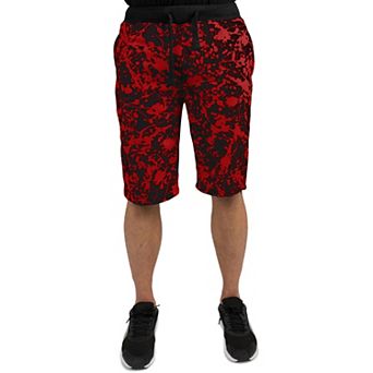 Vibes Men's Printed Fleece Shorts 13" Inseam With Elastic Rib Waist