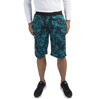 Vibes Men's Printed Fleece Shorts 13" Inseam With Elastic Rib Waist