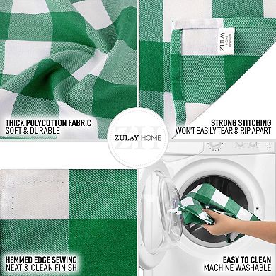 Zulay Thick Poly Cotton Buffalo Plaid Table Runners - Extra Long Buffalo Checkered Table Runner