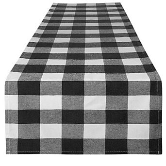 Zulay Thick Poly Cotton Buffalo Plaid Table Runners - Extra Long Buffalo Checkered Table Runner