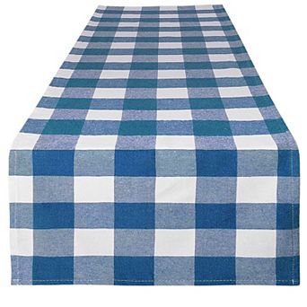 Zulay Thick Poly Cotton Buffalo Plaid Table Runners - Extra Long Buffalo Checkered Table Runner