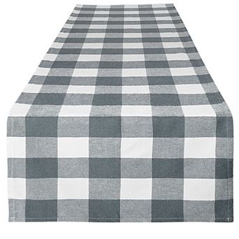 Zulay Thick Poly Cotton Buffalo Plaid Table Runners - Extra Long Buffalo Checkered Table Runner