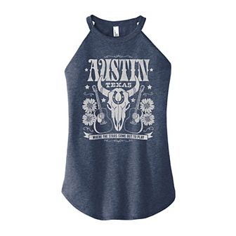 Juniors' Texas High Neck Graphic Tank Top